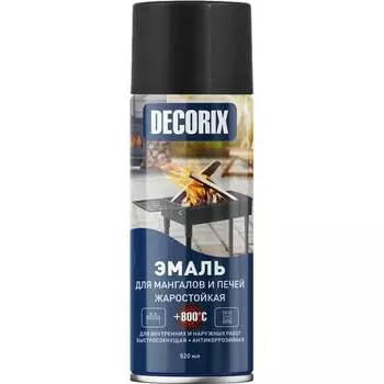 Жаростойкая аэрозольная краска для мангалов и печей Decorix 0159-01 DX