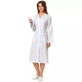 Женский халат с рельефом авангард-спецодежда белый, р-р 104-108, рост 158-164 9904