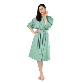 Женский вафельный халат вотекс кимоно, размер 48-50, мята 301 0810-15445001-50170