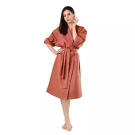 Женский вафельный халат вотекс кимоно, размер 52-54, коралловый 4083-000 0810-154172001-54170