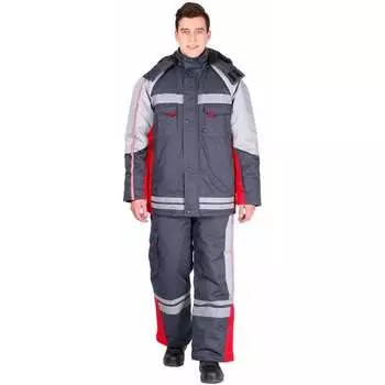 Зимний костюм факел темно-серый/красный, р.52-54, рост 182-188 54157000.010