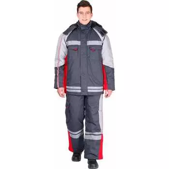 Зимний костюм факел темно-серый/красный, р.44-46, рост 182-188 54157000.006