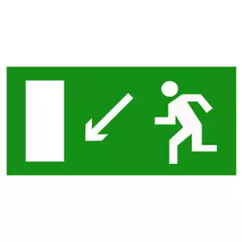 Знак безопасности белый свет npu-3413.e08 "направление к эвакуационному выходу налево (вниз)" a16519