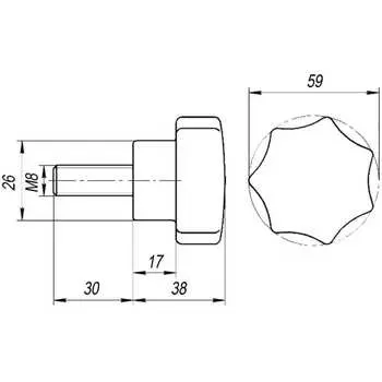 Звездообразная ручка EMES BKC630830