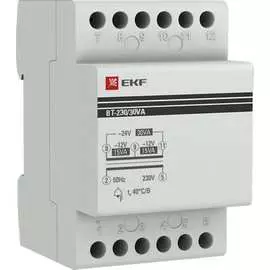 Звонковый модульный трансформатор EKF BT-230В/12-12В PROxima bt-230/30va