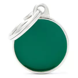 Адресник My Family basic handmade Круглый зеленый маленький