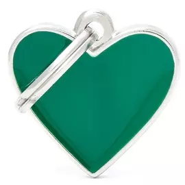 Адресник My Family basic handmade Сердце зеленый маленький