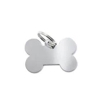 Адресник My Family basic Косточка хромированный маленький