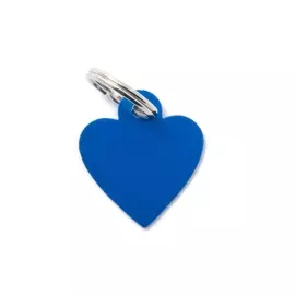 Адресник My Family basic Сердце синий маленький