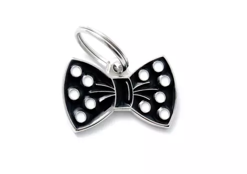 Адресник My Family charms Бантик черный средний