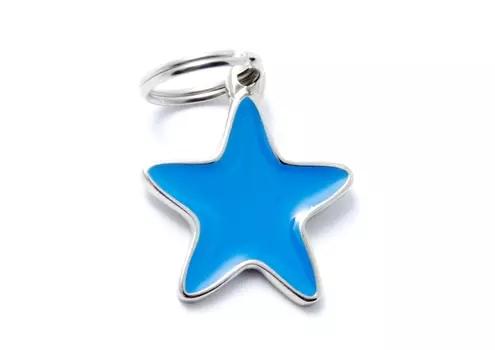 Адресник My Family charms Звездочка голубой средний