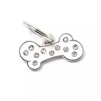 Адресник My Family chic Косточка белый маленький