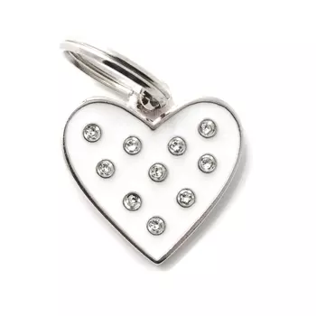 Адресник My Family chic Сердце белый средний