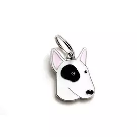 Адресник My Family colors Бультерьер белый с чёрным цветной средний