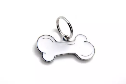 Адресник My Family colors Косточка белый большой