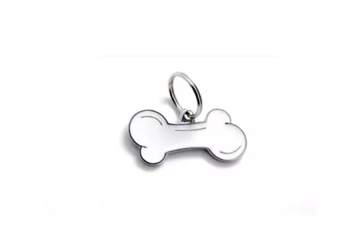 Адресник My Family colors Косточка белый маленький