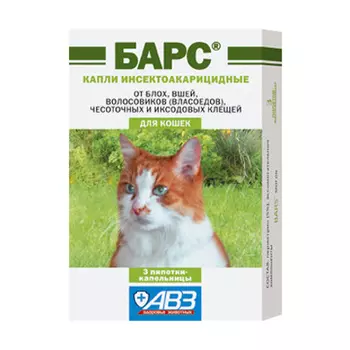 Барс №3 инсекто-акарицидные капли на холку