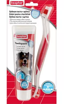 Beaphar набор для ухода за зубами зубная паста+щётка 100 г