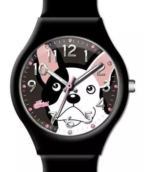 Часы My Family colors Французский бульдог пятнистый черный