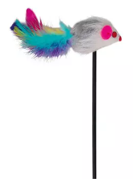 Дразнилка для кошек Trixie Удочка с мышкой разноцветная 50 см