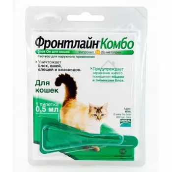 Фронтлайн Комбо от блох и клещей капли на холку 1 пипетка