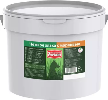 Каша для собак Четвероногий Гурман 4 злака с морковью в ведре 4 кг