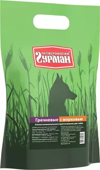 Каша для собак Четвероногий Гурман гречневая с морковью в пакете 1 кг