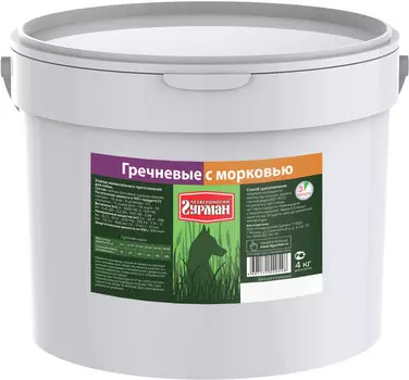 Каша для собак Четвероногий Гурман гречневая с морковью в ведре 4 кг