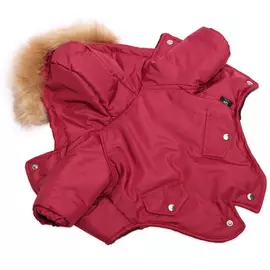 Комбинезон для собак Lion Зимняя куртка Winter спинка 35 см унисекс полиэстер бордовый xl