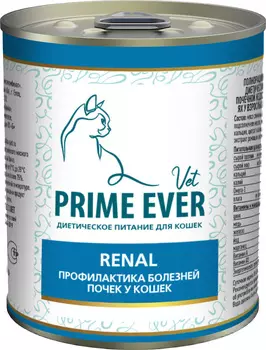 корм Prime Ever VET Renal влажный корм для поддержания функции почек диета для кошек 0,34 кг