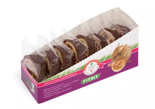 Лакомство для грызунов Titbit Тарталетки с клюквой и тыквой для шиншилл бокс 8шт. 0,064 кг