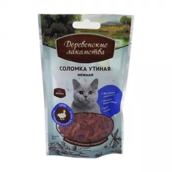 Лакомство для кошек Деревенские Лакомства Соломка утиная нежная 0,05 кг
