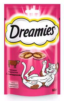 Лакомство для кошек Dreamies подушечки с говядиной 0,06 кг