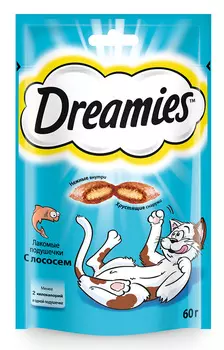 Лакомство для кошек Dreamies подушечки с лососем 0,06 кг