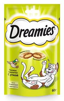 Лакомство для кошек Dreamies подушечки с уткой 0,06 кг