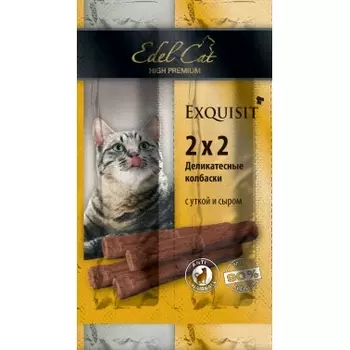 Лакомство для кошек Edel Cat утка/сыр жевательные мини-колбаски 0,04 кг