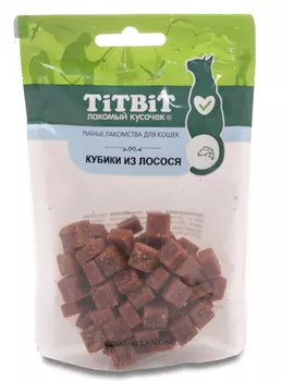 Лакомство для кошек Titbit Кубики из лосося 0,06 кг