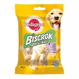 Лакомство для собак Pedigree Biscrok Бисквитные косточки 0,2 кг