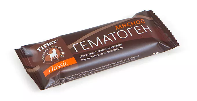 Лакомство для собак Titbit Гематоген мясной Classic 1шт 0,035 кг