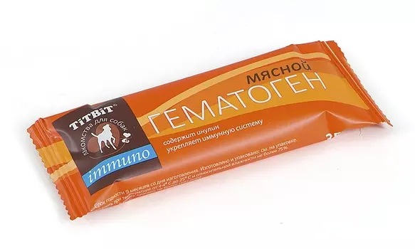 Лакомство для собак Titbit Гематоген мясной Immuno 0,035 кг