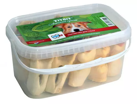 Лакомство для собак Titbit Копытце баранье - банка пластиковая 3.3 л 0,75 кг