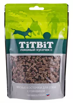 Лакомство для собак Titbit Косточки мясные с говядиной 0,145 кг