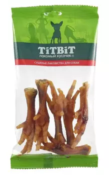 Лакомство для собак Titbit Лапки куриные вяленые - мягкая упаковка 0,1 кг