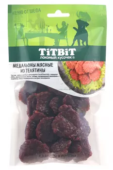 Лакомство для собак Titbit Медальоны мясные из телятины Меню от Шефа 0,08 кг