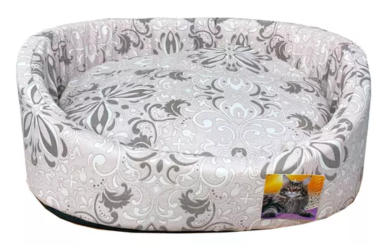 Лежанка для кошек и собак Glory Life поплин с подушкой №3 бежевый 49x38x17 см