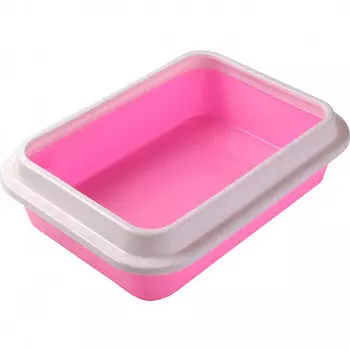 Лоток открытый Сибирская Кошка Туалет Премиум глубокий с бортиком для кошек цветной 10x27x37