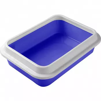 Лоток открытый Сибирская Кошка туалет с бортиком для кошек цветной 37х27,5х10