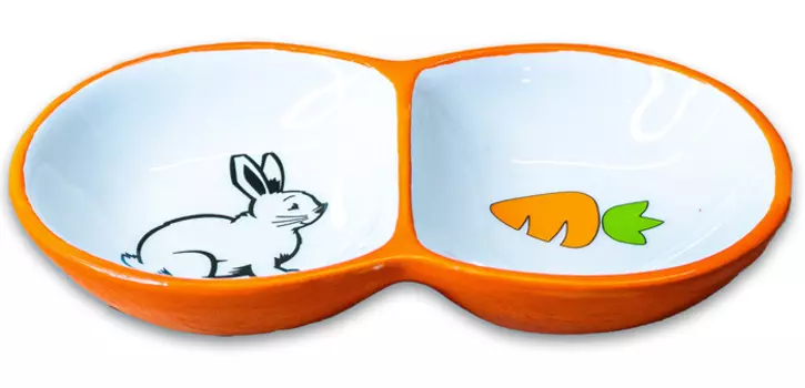 Миска для грызунов КерамикАрт двойная оранжевая керамика 50 мл