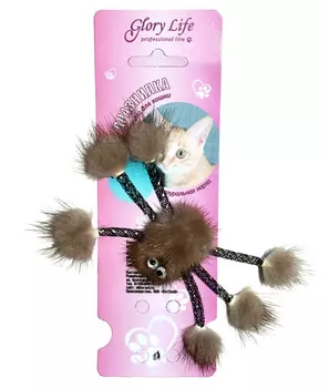 Мягкая игрушка для кошек Glory Life "Паук из норки" на картоне с еврослотом