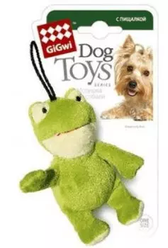 Мягкая игрушка для собак Gigwi Лягушка с пищалкой 75022 9 см